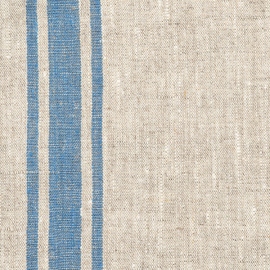 Natural Blue Linen Fabric Provance Prewashed