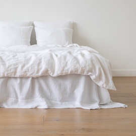 Optical White Washed Bed Linen Stone Washed  Flat Sheet