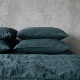 Balsam Green Stone Washed Bed Linen Duvet