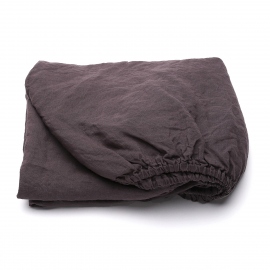 Rabbit Linen Fitted Sheet Stone washed