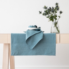 Stone Blue Linen Tablecloth Lara