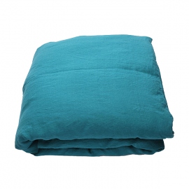 Marine Blue Linen Pillow Case Stone Washed