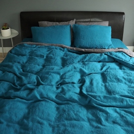 Marine Blue Stone Washed  Bed Linen Duvet