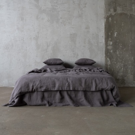 Steel Grey Stone Washed  Bed Linen Duvet