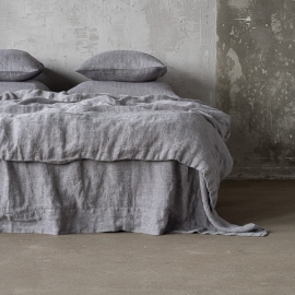 Grey Stone Washed Herringbone Bed Linen Duvet