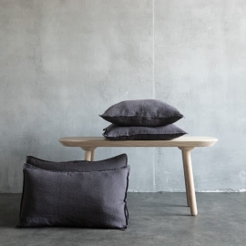 Grey Linen Cushion Cover Stone Washed