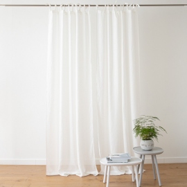 Sheer Linen Curtain With Ties Off White Garza