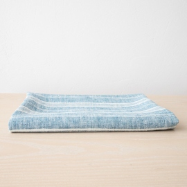 Set of 2 Marine Blue Linen Tea Towels Terra
