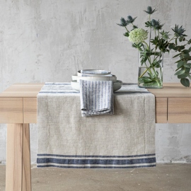 Linen Tablecloth Indigo Natural Brittany