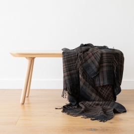 Black Square Linen Throw Paolo