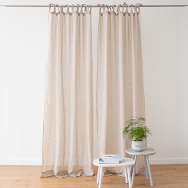 Sheer Linen Curtain With Ties Natural Garza 