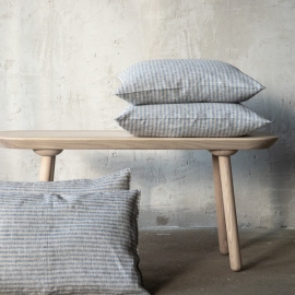 Linen Cushion Cover Indigo Natural Brittany