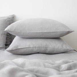 Washed Bed Linen Pillow Case Cool Grey