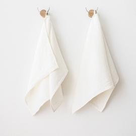 Linen Bath Towel Set Off White Twill