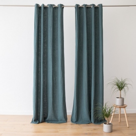 Linen Curtain Panel with Grommets Terra Balsam Green