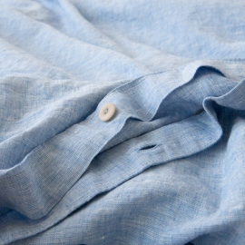 Washed Bed Linen Duvet Melange Blue