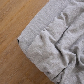 Washed Bed Linen Fitted Sheet Melange Graphite