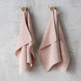 Set of 2 Brick Linen Tea Towels Brittany
