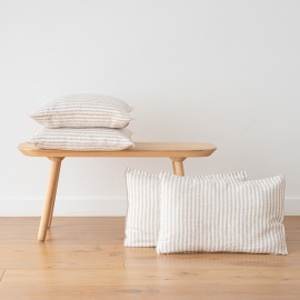 Natural Linen Cushion Cover Ticking Stripe 