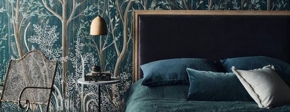 Balsam Green Linen Bedding Featured on Homes & Gardens