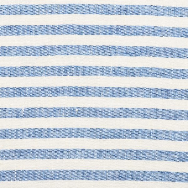 Stof i hør, blåt, Ticking Stripe