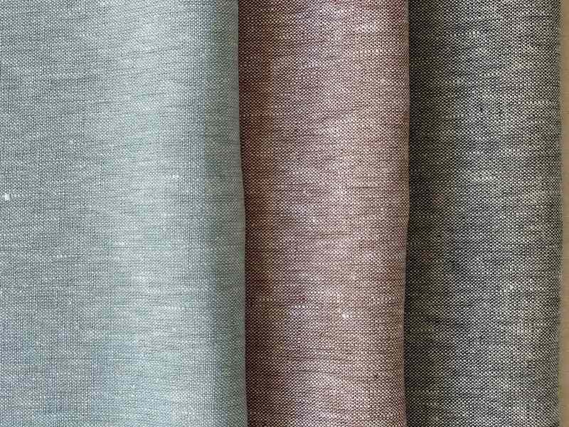 Melange linen fabric illustrating natural linen texture