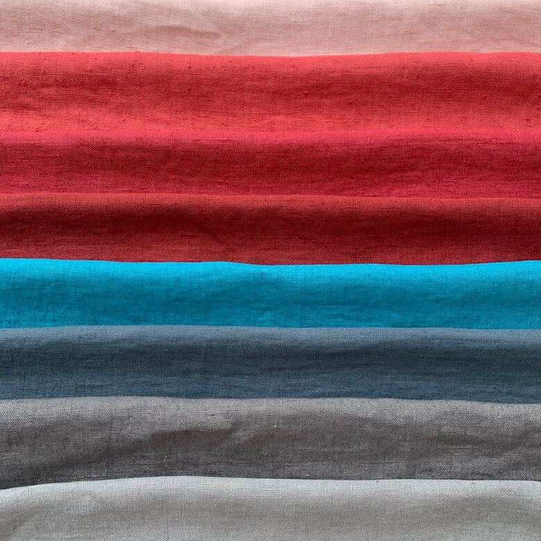 Natural linen textiles in warm neutral colours