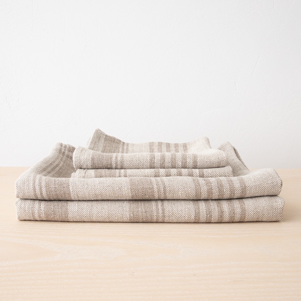 natural linen huckaback towels set