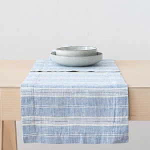 blue striped linen placemta
