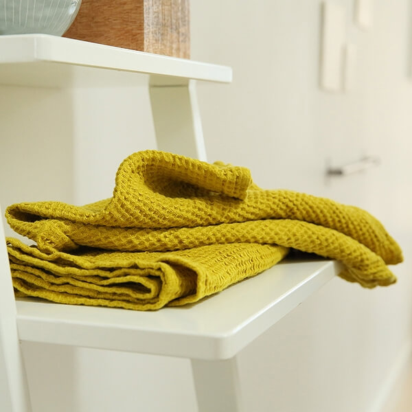 yellow linen towels - LInenMe
