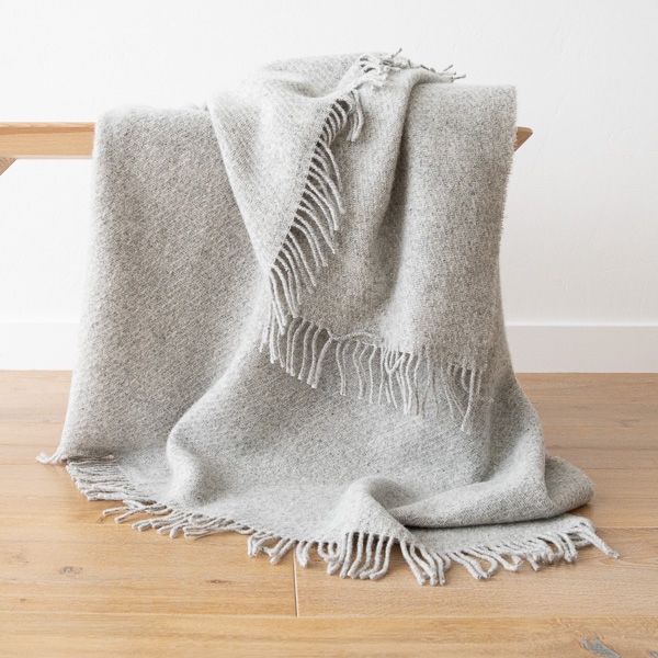 Silver Pure New Wool Throw Paula
