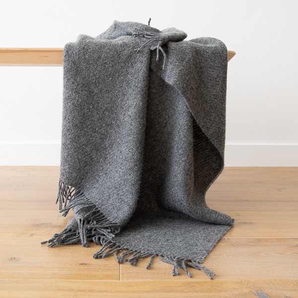 Grey Pure New Wool Throw Paula