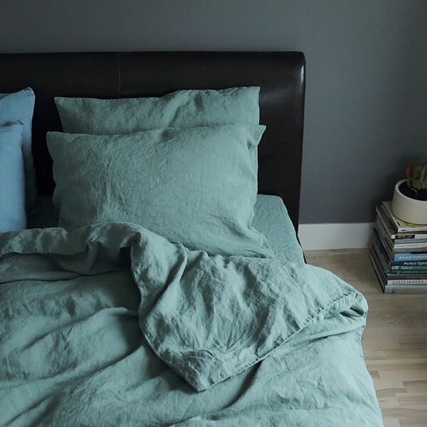 Green linen bedlinen - LinenMe Green linen bedlinen - LinenMe