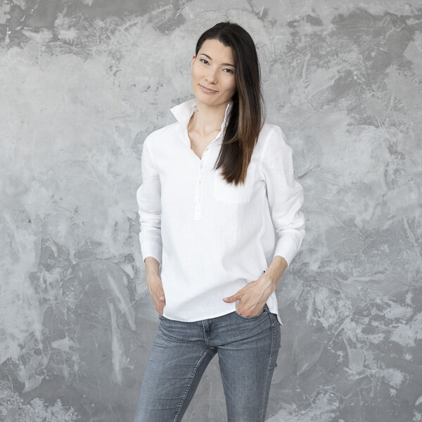 white linen shirt