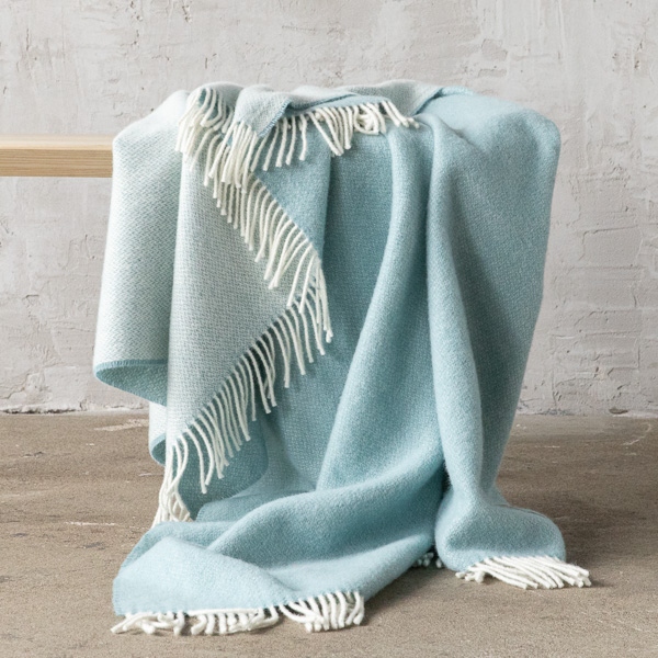 Stone Blue Wool Throw Roberto