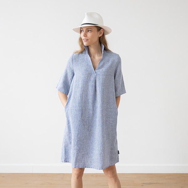 linen dress short sleves