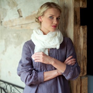 Linen Tunic Slate Sofie & Garza scarf from LinenMe Linen scarves - LinenMe