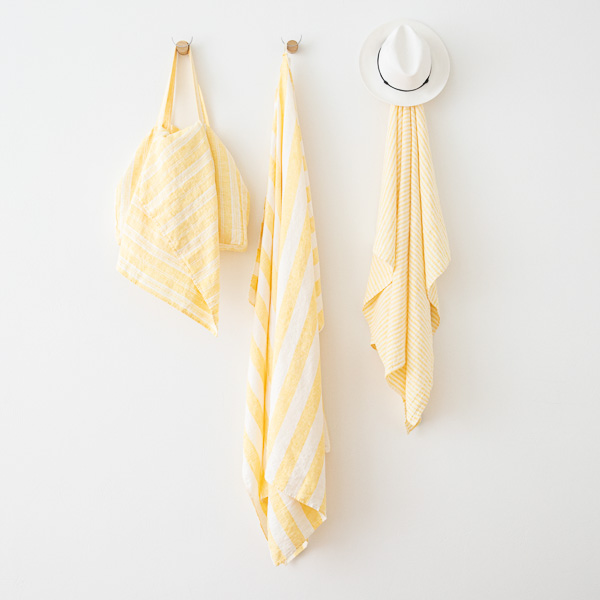 Linen Beach Towel Philippe Yellow