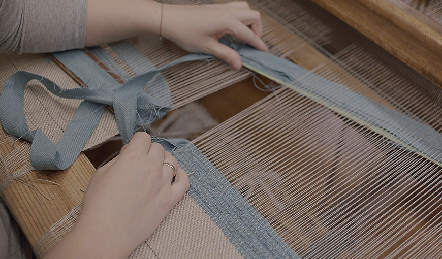 hand weaving from linen