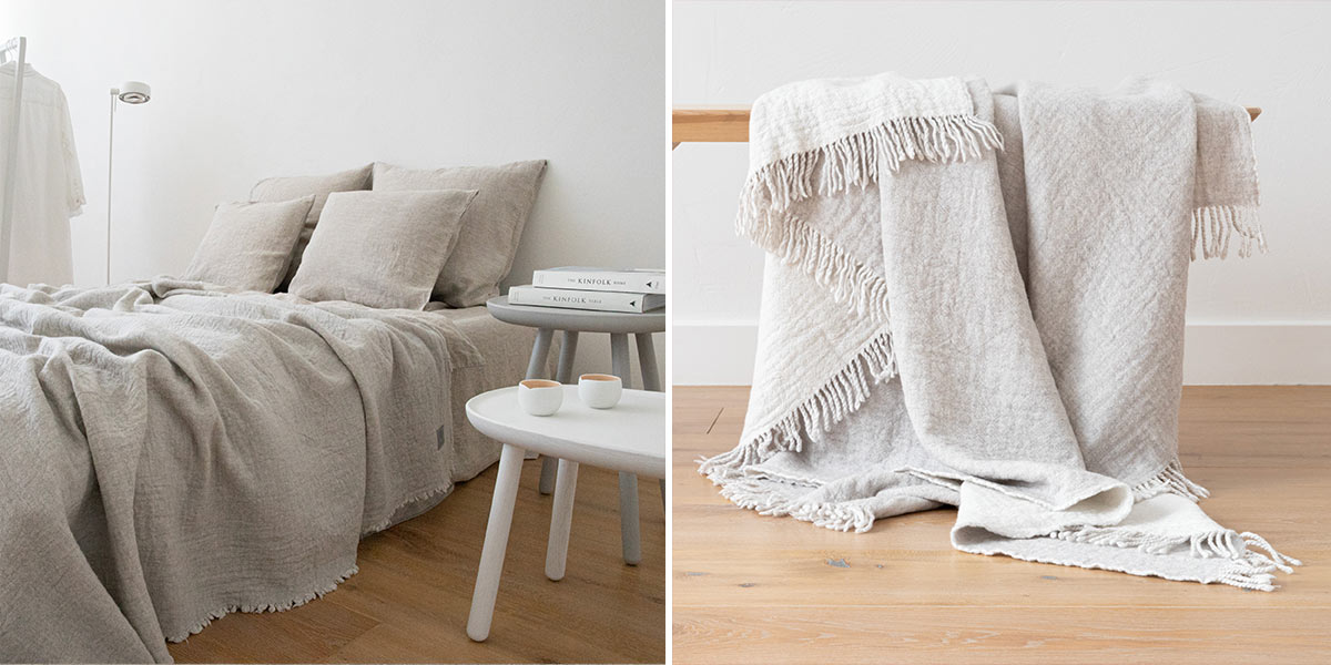 minimalist colors wool throw