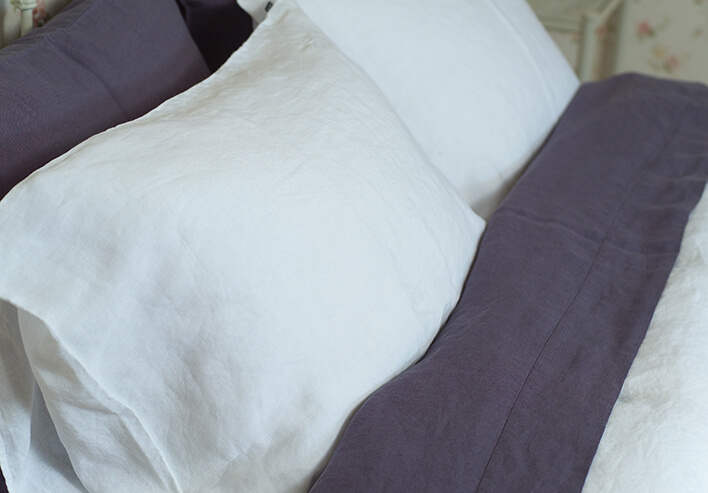 washed bed linen