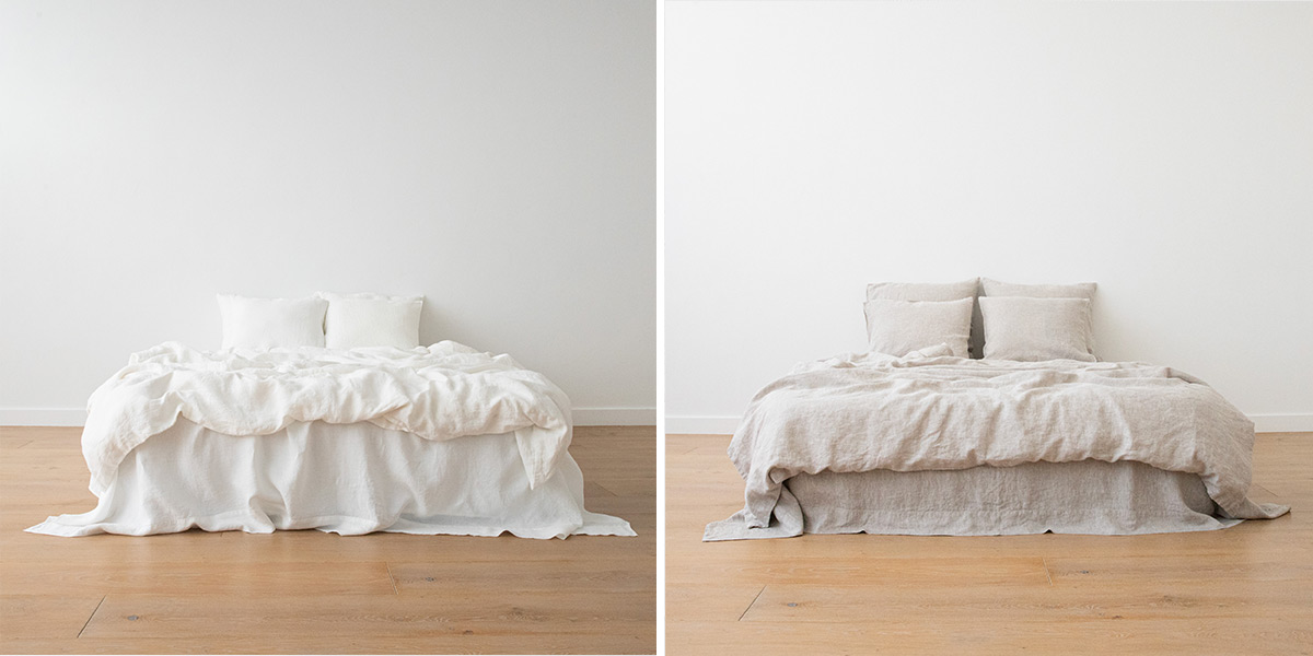 Off-white and natural LinenMe linen bedding