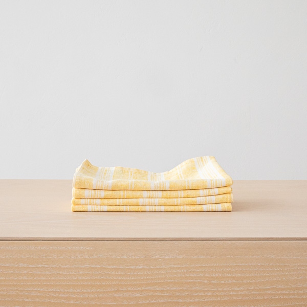 Multistripe Napkin Yellow White