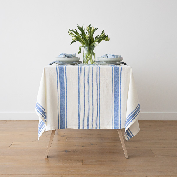 LinenMe Runner Da Tavolo Philippe In Lino 100% – Blu, 50 X 131 Cm – Lavabile In Lavatrice