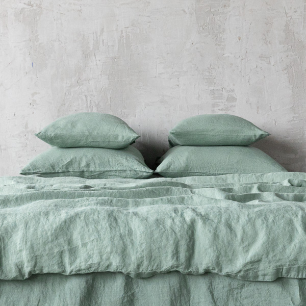 L set 4 pezzi Tovagliolo in lino Stone Washed Steel Grey 42X42 cm
