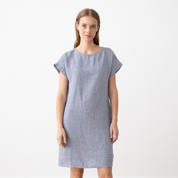 Black and white gingham linen dress from LinenMe