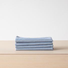 リネンミー テーブルクロス jazz ジャズ ブルー Fabric Blue Striped Linen Jazz - Linen fabric - LinenMe